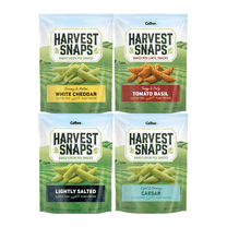 Variety Pack Harvest Snaps Veggie Chips - 4 Delicious Flavors (White Cheddar, Tomato Basil, Lightly Salted, Caesar) - 4 Pack of Healthy Snack Chips - Perfect for On-the-Go & Family Sharing