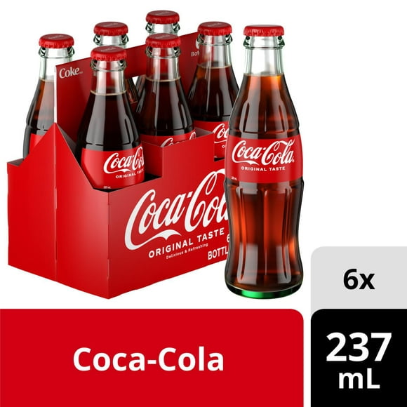 Coca-Cola 237mL Glass Bottles, 6 Pack, 4 x 237 mL