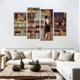 thumbnail image 3 of Elephant Stock Elegant In Black Wall Art - Horizontal Multi Panel Canvas - Bar Wall Decor - People Multi Panel - Black And Red Decor By Ruane Manning - 84" x 54", 3 of 8