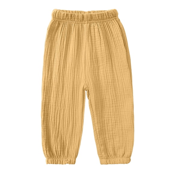 SHTXOZHI Toddler Boys Girls Comfortable Joggers Elastic High Waist Beach Pants Vacation Going-Out Solid Color Bottoms