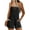 Black, variant on Rompers for Women Summer Casual Sleeveless Romper Boho Beach Vacation Clothes with Pockets Black L