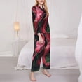 thumbnail image 3 of Salouo Red Viper Jungle Intensity Pattern Women's Pajamas Set Long Sleeve Button Down Sleepwear Soft Pj Lounge Sets for women 2 Piece Pjs Set with Long Pants-Medium, 3 of 7