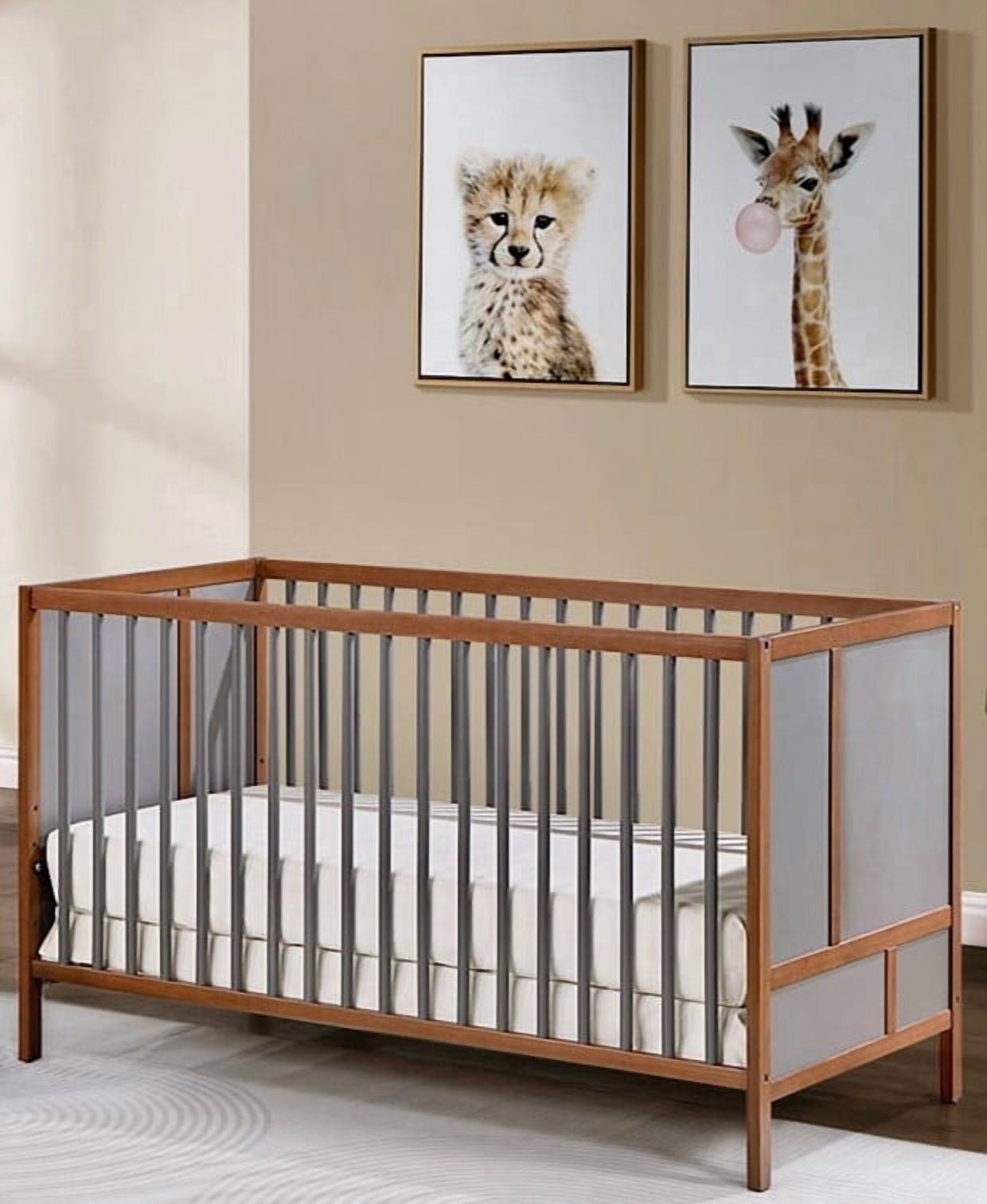Suite Bebe Pixie  3-in-1 Crib in Walnut/Charcoal