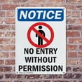 thumbnail image 4 of (2 Pack) No Entry Without Permission OSHA Notice Sign 18 Inch X 24 Inch Indoor / Outdoor Rust-Free Aluminum Metal Signs for Workplace, Workshop, and Construction Site, Made in the USA, 4 of 8