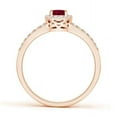 thumbnail image 2 of ANGARA Natural Oval Ruby Split Shank Halo Engagement Ring in 14K Rose Gold for Women (Size-6x4mm) | July Birthstone, Birthday, Anniversary, Jewelry Gift for Women | Natural Ruby Ring, 2 of 10