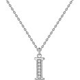 thumbnail image 1 of Collar de acero inoxidable con letra inicial I y piedra de circonita brillante CHAO, 1 of 5