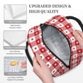 thumbnail image 3 of Easygdp Red Plaid Daisy Large Insulated Lunch Bag，Aluminum Lining, Spacious Design, Leakproof, Ideal for Work, Picnics, Travel, and Outdoor Activities-One Size, 3 of 6