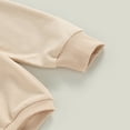 thumbnail image 6 of KEINXS Infant Girls Boys Romper Sweatshirts Solid Color Long Sleeve Crew Neck Jumpsuits Autumn Winter Baby Bodysuits, 6 of 9