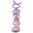thumbnail image 2 of Sandalias Allegra K Cordón Arriba Punta Abierta Tacón de Aguja Mujer Morado 41, 2 of 6