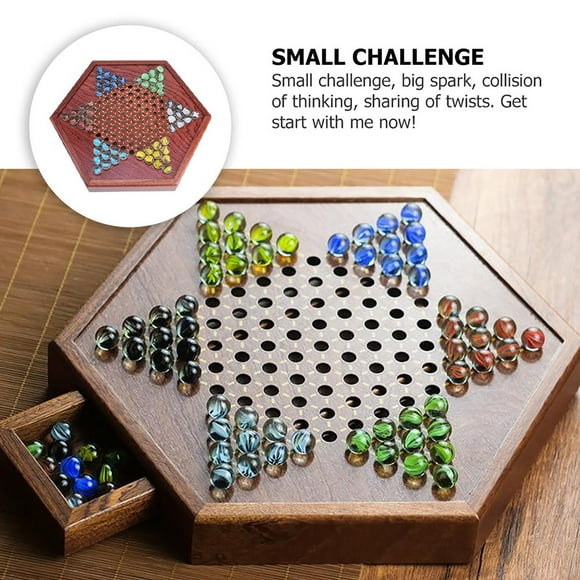 NAOJIE Chinese Checkers Board Game with 72 Glass Marbles and 12.5"Board - Wooden Family Fun Game Set,Chinese Checkers,Chinese Checkers Marbles,Chinese Checkers Board Game