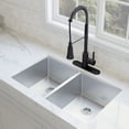 thumbnail image 4 of Handmade Stainless Steel Double Bowl Undermount Kitchen Sink, 32 x 18 x 10 in., 4 of 9