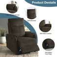 thumbnail image 4 of DEALTOPS Power Recliner Chair with USB Ports, Recliner Single Chair with Adjustable Footrest, Dark Brown, 4 of 8