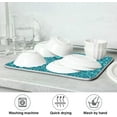 thumbnail image 7 of Super Absorbent Dish Drying Mat Microfiber Fast-Drying Dish Mat 16" x 18" Kitchen Dish Drying Pad Mandala Turquoise Teal Blue Green, 7 of 7