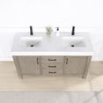 thumbnail image 5 of Leon 60" Double Bath Vanity in Fir Wood Grey with Lightning White Composite top, 5 of 16