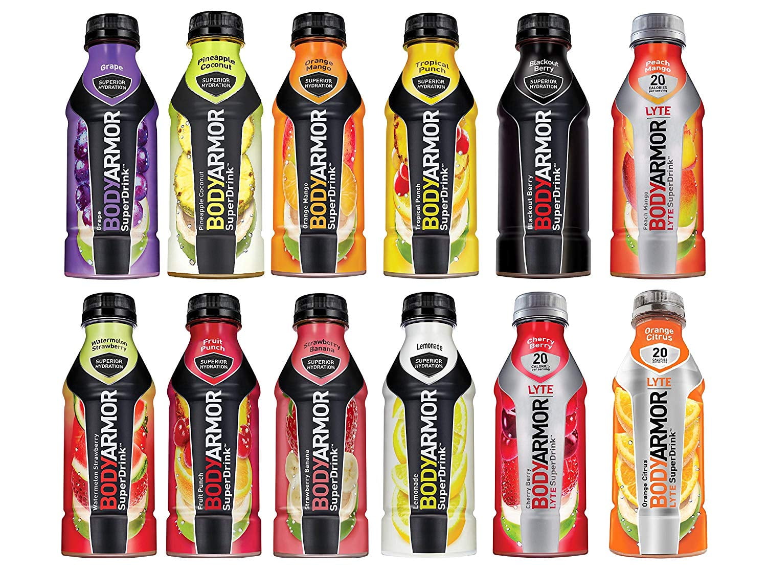Bodyarmor Electrolyte Sports Superdrink, 12 Flavor Variety Pack, 16