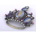 thumbnail image 4 of Rose Pink Purple Crystal Rhinestone Cat Eye Crown Pin Brooch, 4 of 4