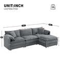 thumbnail image 3 of 103" Chenille Modular Sectional Sofa with Deep and Wide Seat, L Shaped Cloud Couch Set with Double Cushions, 4 Seat Sofa with Movable Ottoman, Oversized Indoor Furniture (Gray), 3 of 11