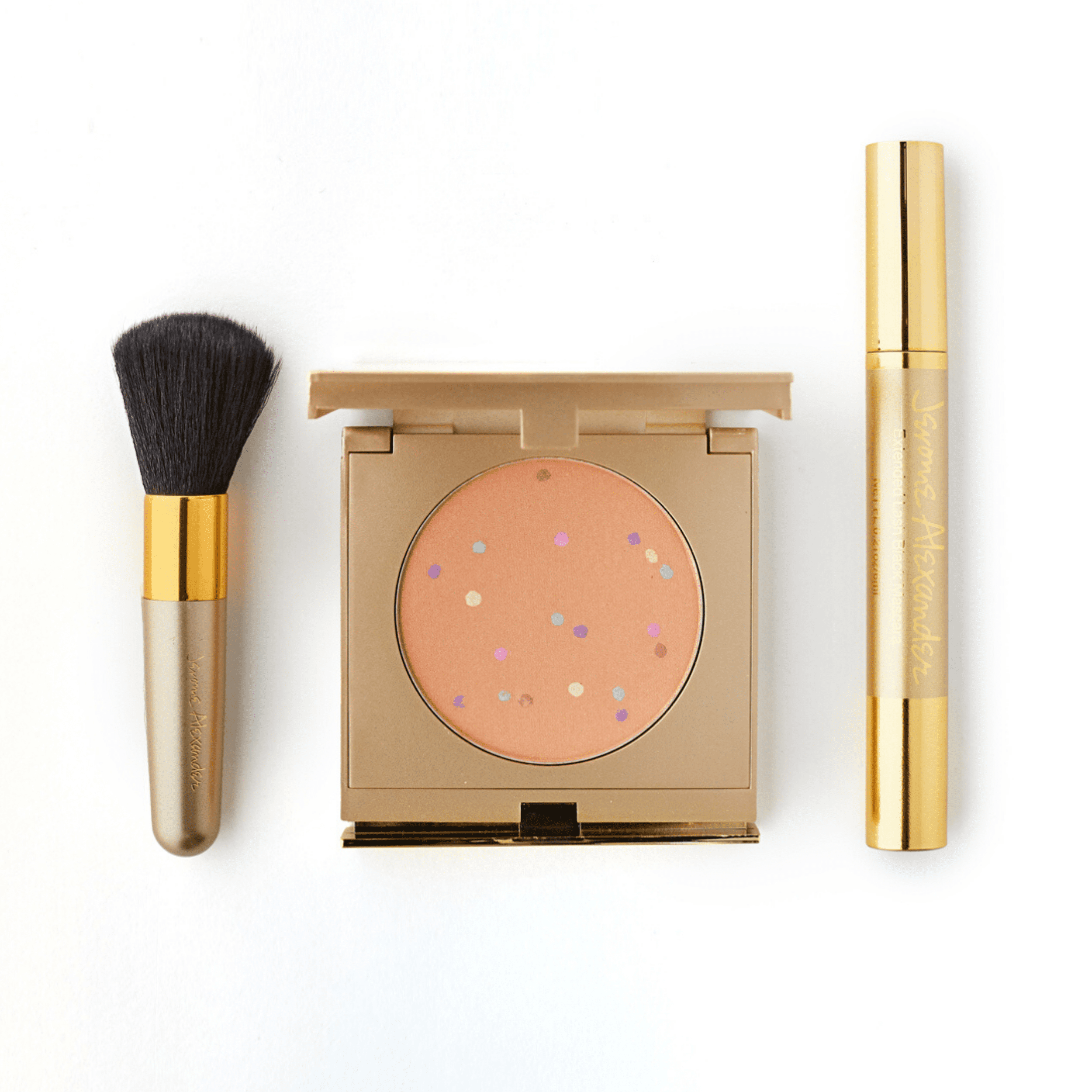 MagicMinerals by Jerome Alexander, Mineral Powder Foundation Set with Mirror Compact, Lash Extending Mascara, Professional Stubby Brush & Blending Sponge, Light