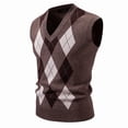 thumbnail image 6 of Baeitkot Men's V-Neck Sleeveless Top Men's Colorblock V-Neck Sleeveless Knit Sweater Casual Layering Top Brown Free Size, 6 of 6
