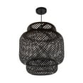 thumbnail image 1 of fastboy Lampe Suspendue en Bambou Tissée Style Rétro Design Moderne Noir, 1 of 1