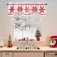 thumbnail image 2 of Christmas Snowflake Tie Up Valances Curtain, Winter Red Snowflake Texture Adjustable Rod Pocket Short Window Treatment Tie Up Curtains Valances for Kitchen Living Room Bathroom 42x18 Inches, 2 of 9