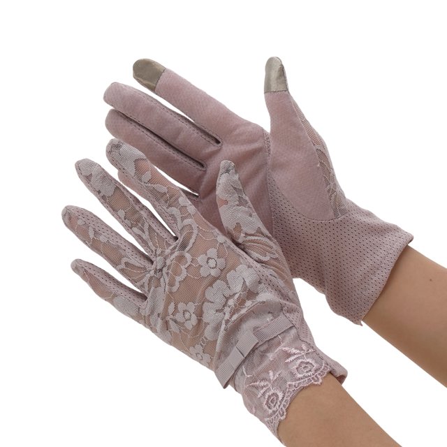 Ofertas Únicas 1 Par de Guantes de Encaje con Lazo para Protección Solar Morado
