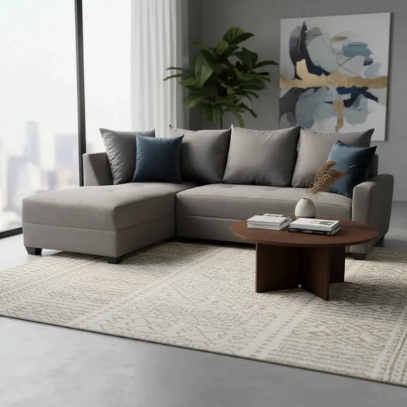 Sala Esquinera Berlin Gris Oxford, 220X150 cm