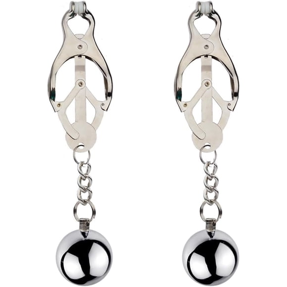 Pinzas para pezones con gargantilla, modelo 2024. Ajustables, con cadena. Para mujer adulta. Sin perforación. Joyería corporal sexy. Color plata.