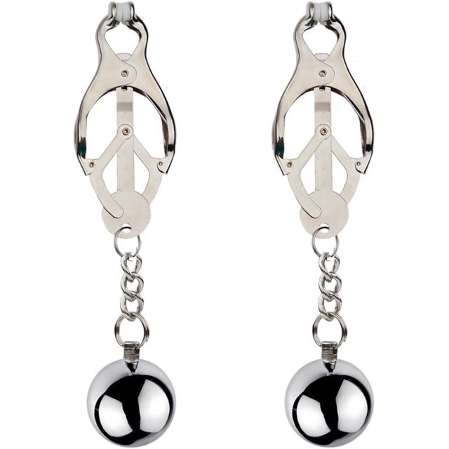 Pinzas para pezones con gargantilla, modelo 2024. Ajustables, con cadena. Para mujer adulta. Sin perforación. Joyería corporal sexy. Color plata.