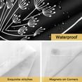 thumbnail image 4 of No Hook Shower Curtains with Snap-in Liner Set, Black Dandelion Waterproof Hotel Style Bathroom Shower Curtain, Spring Modern Minimalist Country Flower Breathable Mesh Top Bath Curtains 36''x72'', 4 of 9