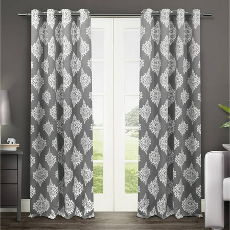 Exclusive Home Curtains 2 Pack Medallion Blackout Grommet Top Curtain (Best Blackout Curtains For Baby Room)