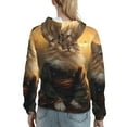 thumbnail image 7 of Sikiie Lakeside Flower Field Cat Women's Casual Hoodies Long Sleeve Lightweight Pullover Tops Loose Sweatshirt-X-Large, 7 of 7