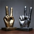 thumbnail image 5 of NAMZI Creative Statues and Abstract Hand Sculptures for Home & Office Decor,Finger Signs Marks Figurines (Silver Yes), 5 of 5