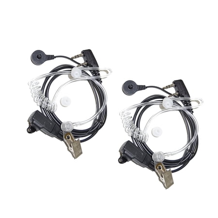 HQRP 2-Pack 2 Pin Acoustic Tube Earpiece Headsets Mic for Kenwood TK-3107, TK-3118, TK-3130, TK-3131