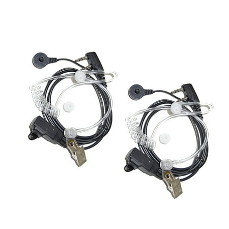 Microphone Tube Preamplifier - HQRP 2-Pack 2 Pin Acoustic Tube Earpiece Headsets Mic for Kenwood TK-3107, TK-3118, TK-3130, TK-3131, TK-3160 + HQRP UV Meter