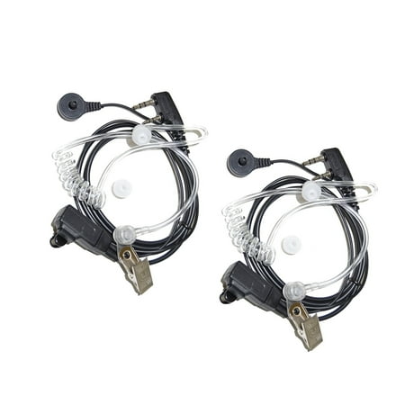 HQRP 2-Pack 2 Pin Acoustic Tube Earpiece Headsets Mic for Kenwood TK-3107, TK-3118, TK-3130, TK-3131, TK-3160 + HQRP UV