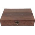 thumbnail image 1 of Caja de almacenamiento de madera, sencilla, con cerradura (marrón), 1 of 7