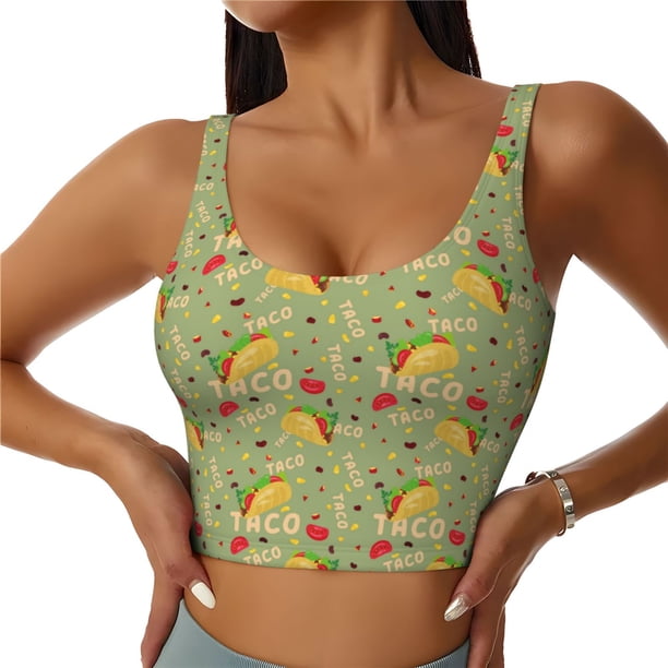 Balery Taco Sujetadores deportivos con espalda cruzada para mujer, acolchados, sin costuras, de alto impacto, ideales para yoga, gimnasio, entrenamiento y fitness.-Small