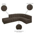 thumbnail image 2 of Meridian Furniture Arc Brown Boucle Fabric Modular Sectional, 2 of 8