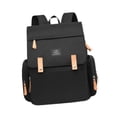 thumbnail image 3 of Mochila para pañales, bolsa de pañales, portátil, de tela Oxford para mamá y papá, mochila de hombro para mamá, bolsa de viaje multifunción para ropa negro, 3 of 10