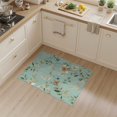 thumbnail image 2 of ODIKA 3'x5' Aqua Floral Elegance with Midnight Garden Washable Accent Rug Vintage Botanical Patterns for Timeless Decor Pet Friendly, Non-Shedding Mat for Bedside, Nursery Room, 2 of 7