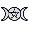 thumbnail image 1 of PAGAN TRIPLE GODDESS, Iron-On / Saw-On, Heat Sealed Backing Rayon PATCH - 4" x 2", 1 of 2