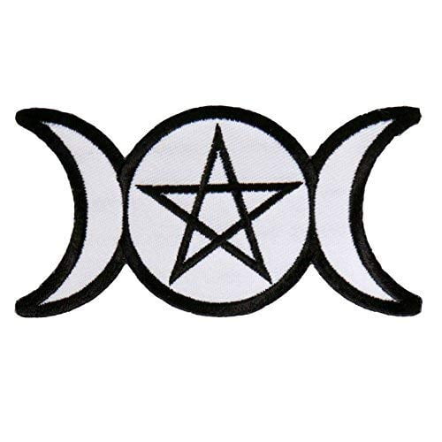 PAGAN TRIPLE GODDESS, Iron-On / Saw-On, Heat Sealed Backing Rayon PATCH - 4" x 2"