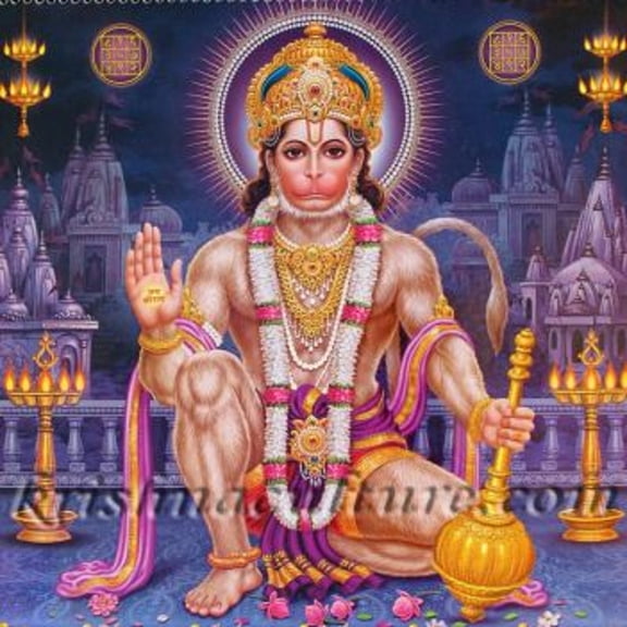 KrishnaCulture Hanuman potent CV18LQ canvas art 27X27"