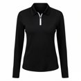 thumbnail image 2 of SONXAHE Half-Zip Long-Sleeve Athletic Polo Shirt for Women Performance Golf Everyday Casual Tee, 2 of 5