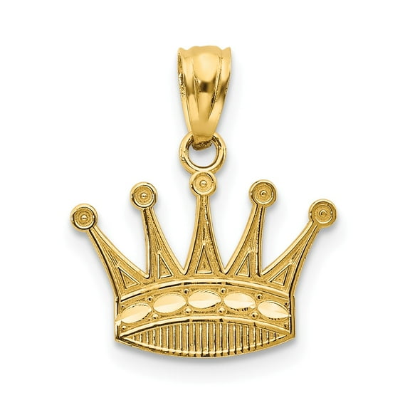 14K Yellow Gold Charm Pendant Men'S 15 mm Crown