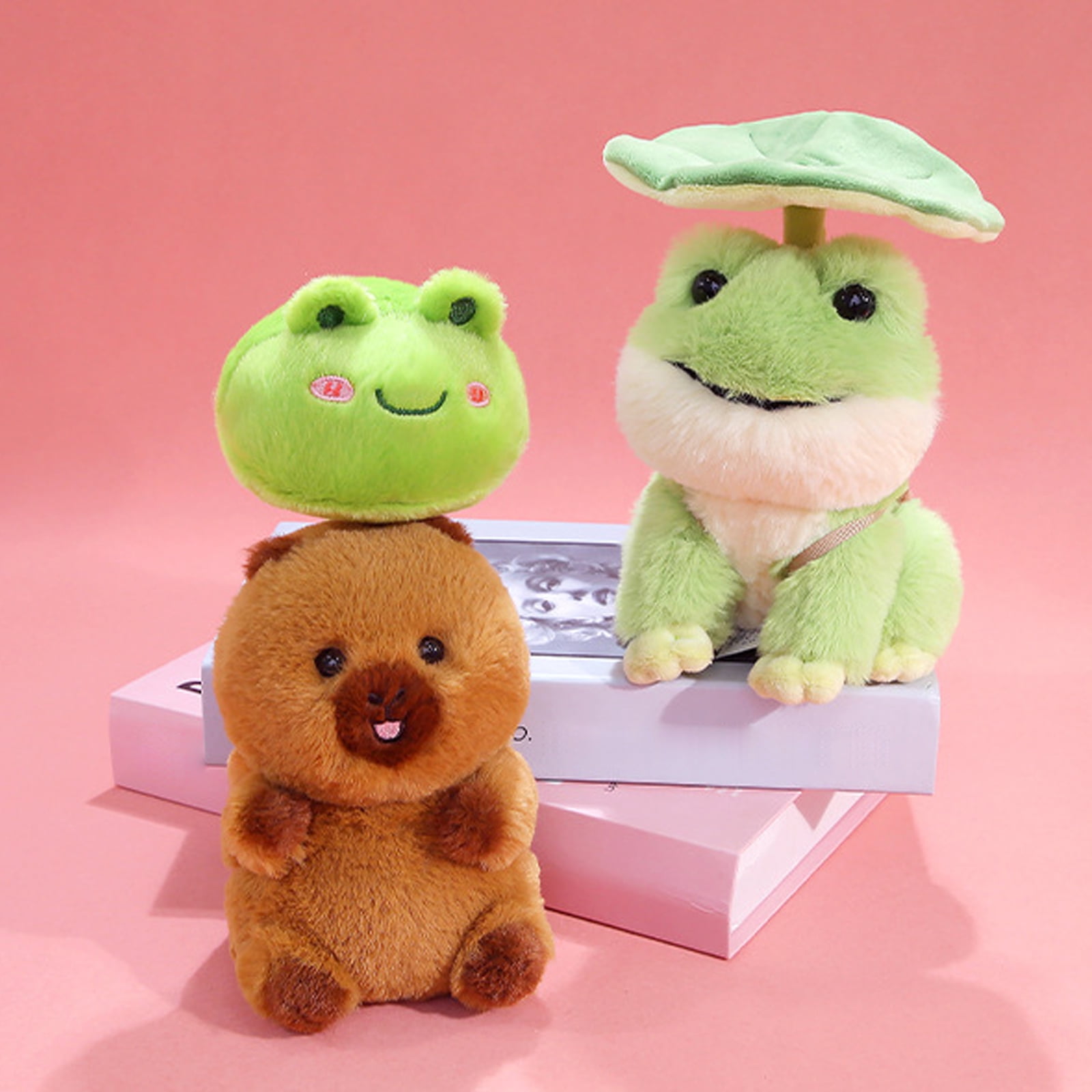 Frog Stuffed Animal Plush Toy - Soft Green Frog with Leaf Hat, Cute Froggy Plushie - for Kids, Boys, Girls, Toddlers, Birthday Gifts, Bedroom Decor, Playtime Companions