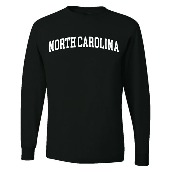 Wild Bobby State of North Carolina College Style Men Long Sleeve Shirt