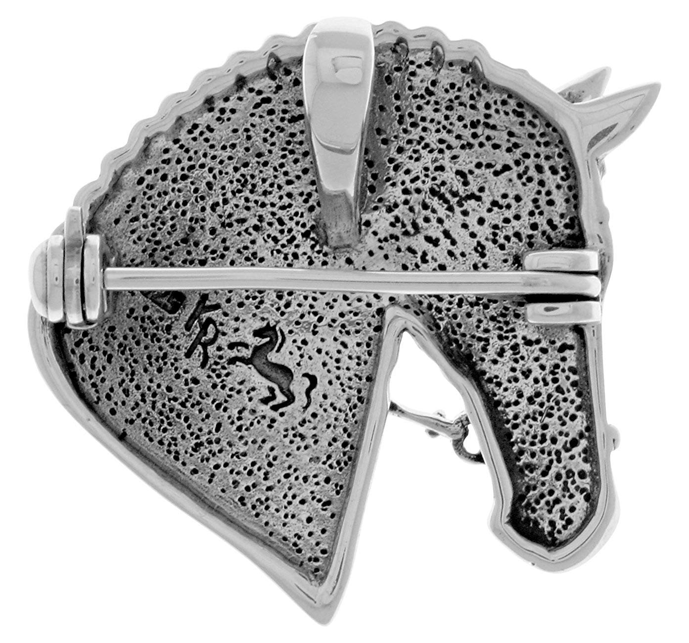 Sterling Silver Horse Head Brooch Pin - Equestrian Jewelry, .925 Silver, Detailed Horse Design, Gift For Horse Lovers & Riders