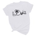 thumbnail image 5 of Camisetas con estampado de letras y cuello redondo de verano para mujer, blusas femeninas cómodas y elegantes, Tops OAVQHLG3B Store lin121212, 5 of 5